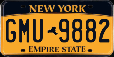 NY license plate GMU9882