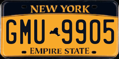 NY license plate GMU9905