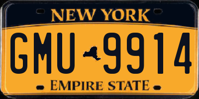NY license plate GMU9914