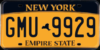 NY license plate GMU9929