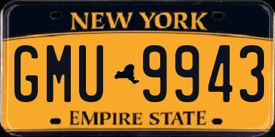 NY license plate GMU9943