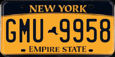 NY license plate GMU9958
