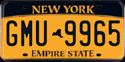 NY license plate GMU9965