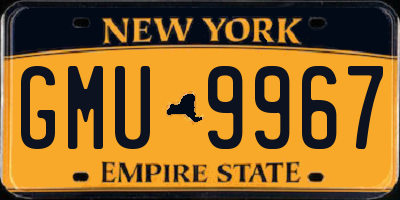 NY license plate GMU9967
