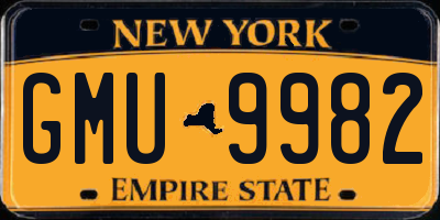 NY license plate GMU9982