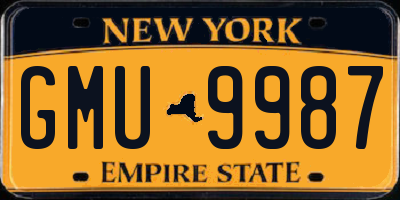 NY license plate GMU9987
