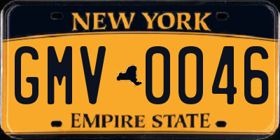 NY license plate GMV0046