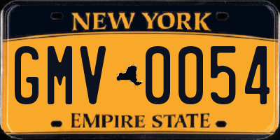 NY license plate GMV0054