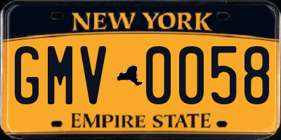 NY license plate GMV0058