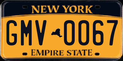 NY license plate GMV0067