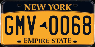 NY license plate GMV0068