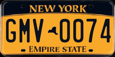 NY license plate GMV0074