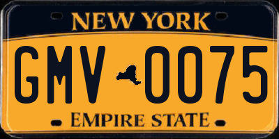 NY license plate GMV0075