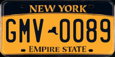 NY license plate GMV0089