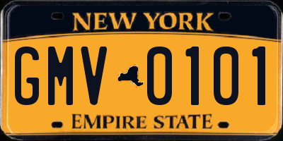 NY license plate GMV0101