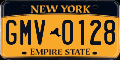 NY license plate GMV0128