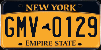NY license plate GMV0129