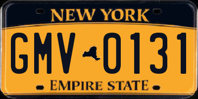 NY license plate GMV0131