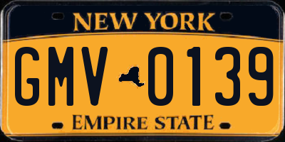 NY license plate GMV0139