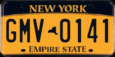 NY license plate GMV0141