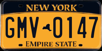 NY license plate GMV0147