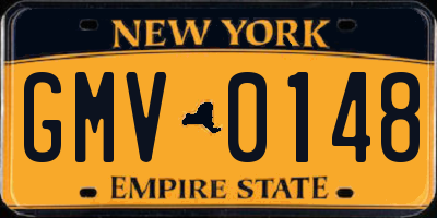NY license plate GMV0148