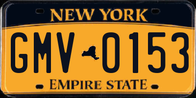 NY license plate GMV0153