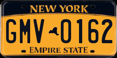 NY license plate GMV0162