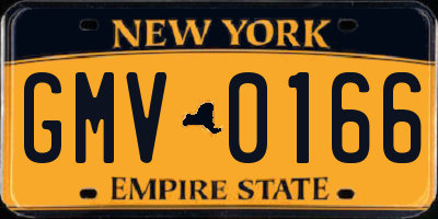 NY license plate GMV0166