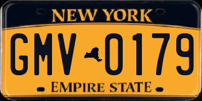 NY license plate GMV0179
