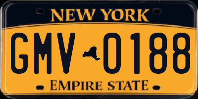NY license plate GMV0188