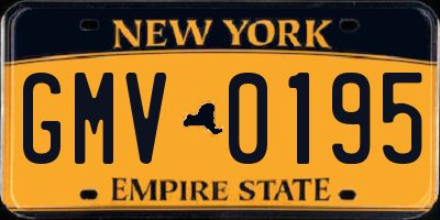 NY license plate GMV0195