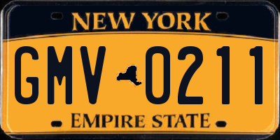 NY license plate GMV0211