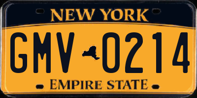 NY license plate GMV0214