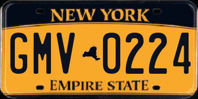 NY license plate GMV0224