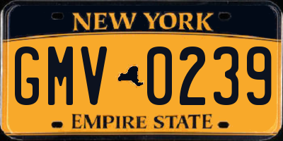 NY license plate GMV0239