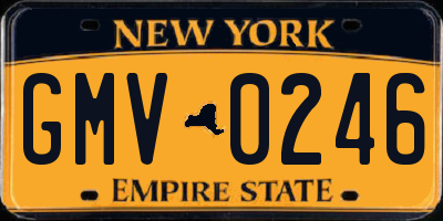 NY license plate GMV0246