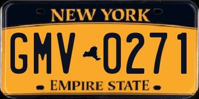 NY license plate GMV0271