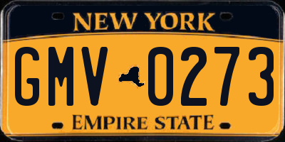 NY license plate GMV0273