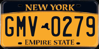 NY license plate GMV0279