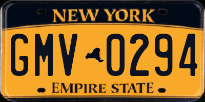 NY license plate GMV0294