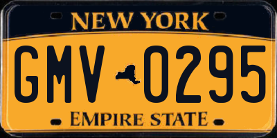 NY license plate GMV0295