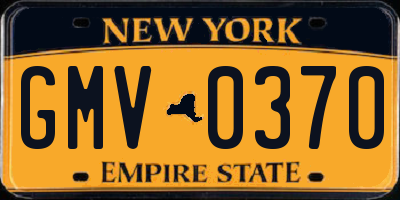 NY license plate GMV0370