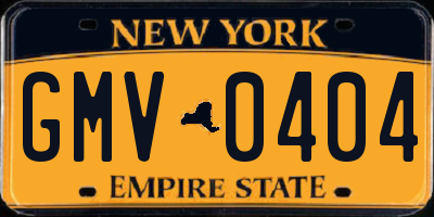 NY license plate GMV0404