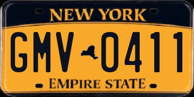 NY license plate GMV0411