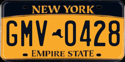 NY license plate GMV0428