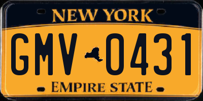 NY license plate GMV0431