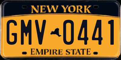 NY license plate GMV0441