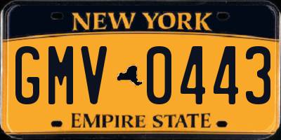 NY license plate GMV0443