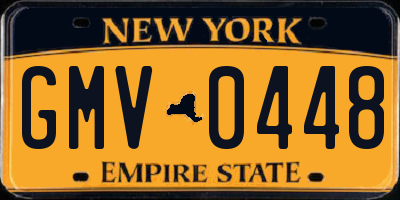 NY license plate GMV0448
